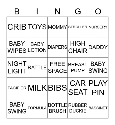 BABY AUSTIN BINGO Card