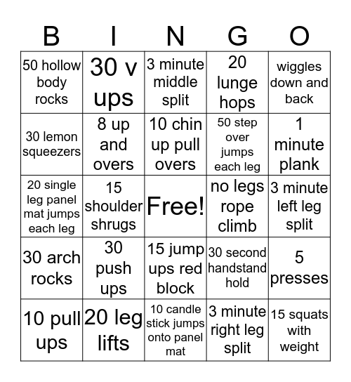 Optional Bingo Card