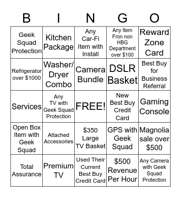 HBG BINGO Card