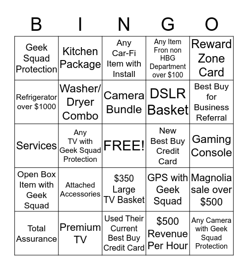 HBG BINGO Card