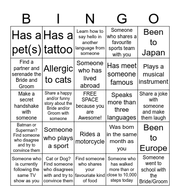 Ice Breaker Bingo Card