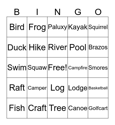 Tres Bingo Card