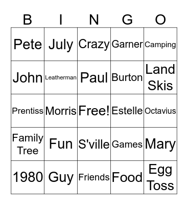 Leatherman Reunion Bingo Card