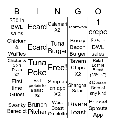 saturday bingo Card