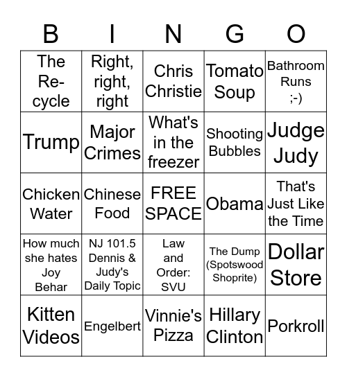BUGEYE Bingo Card