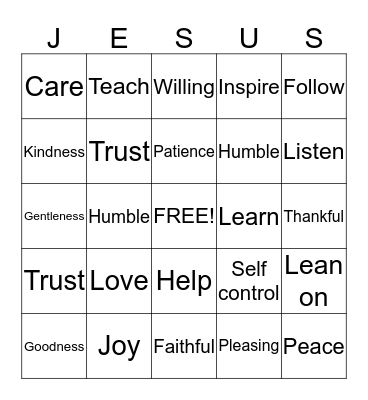 Call on His Name Bingo Card