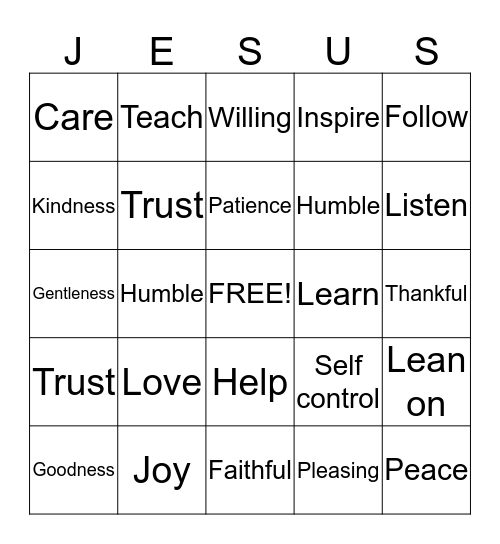 Call on His Name Bingo Card