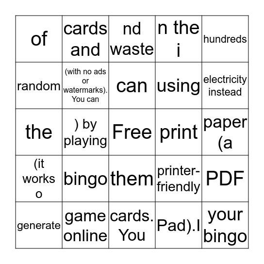 Bingo Card