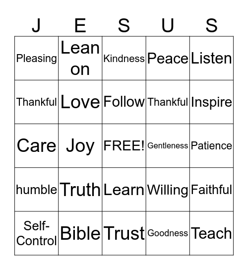 Call on His Name Bingo Card