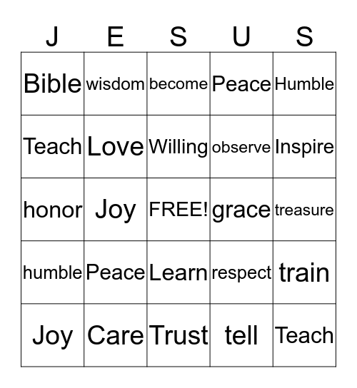 Call on His Name Bingo Card