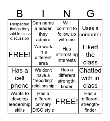 Bingo Card