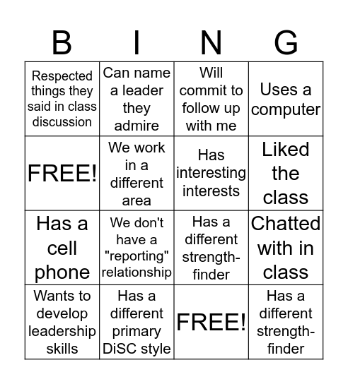 Bingo Card