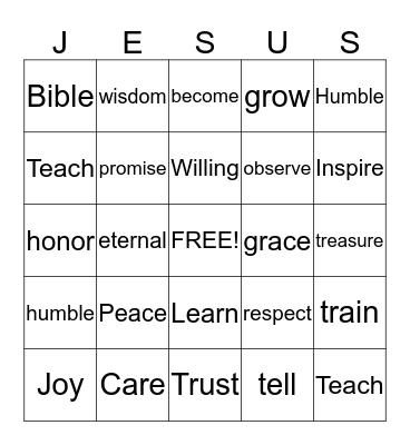 Call on His Name Bingo Card