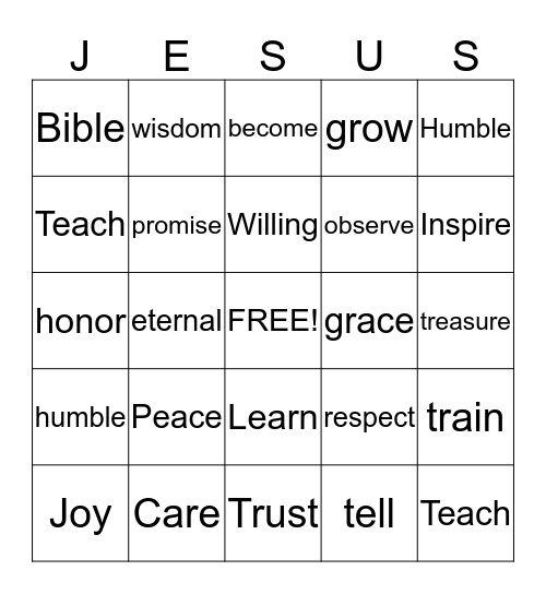 Call on His Name Bingo Card