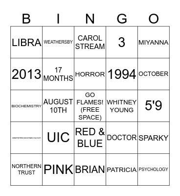 ALL ABOUT BRIANNA! Bingo Card