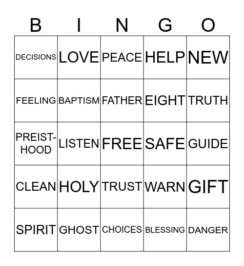 The Holy Ghost Can Help Us Bingo Card