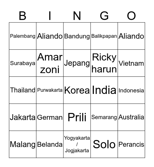 Bingo Card