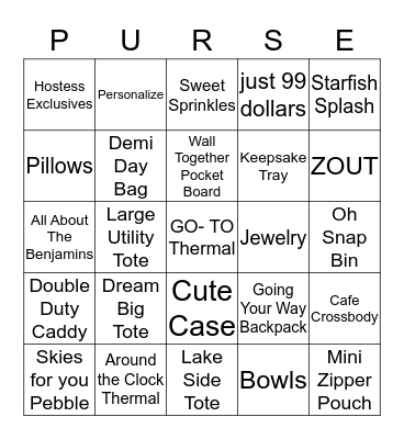 Thirty-One Bingo  Bingo Card
