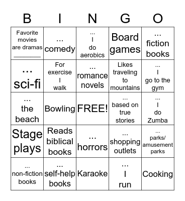 SINGLE'S MINISTRY  Bingo Card