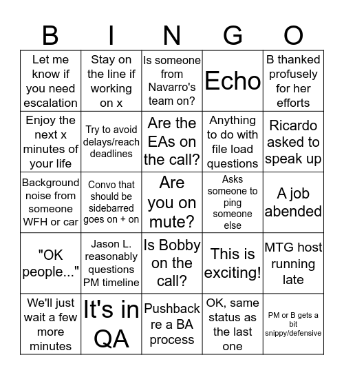 BA Biweekly Bliss Bingo Card