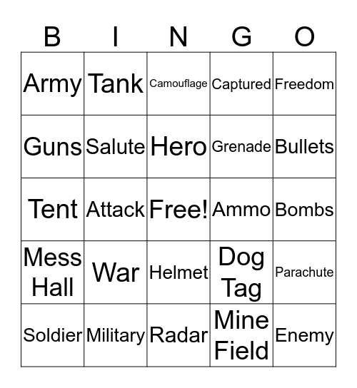 ARMY BINGO Card