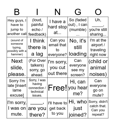 Conference Bingo Card