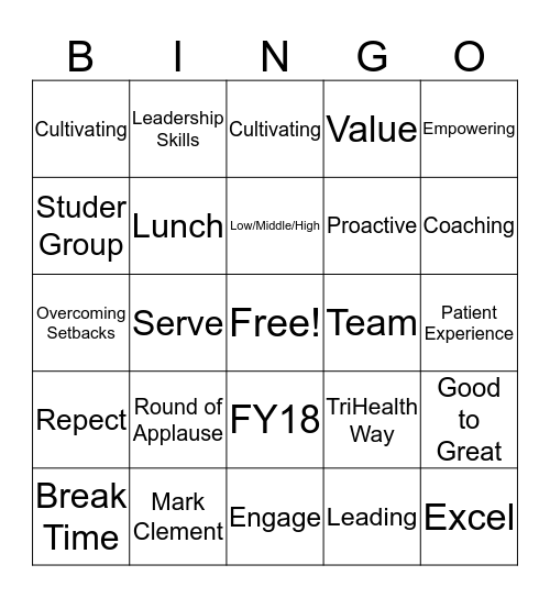 LDI Bingo Card