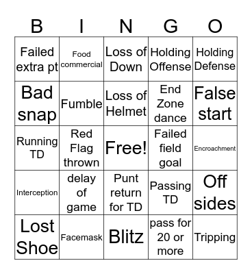 PACKER Bingo Card
