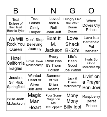 Cool 108 Repeat Bingo Card