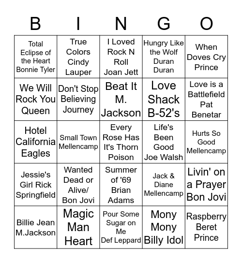 Cool 108 Repeat Bingo Card
