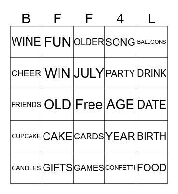 BIRTHDAY BINGO Card