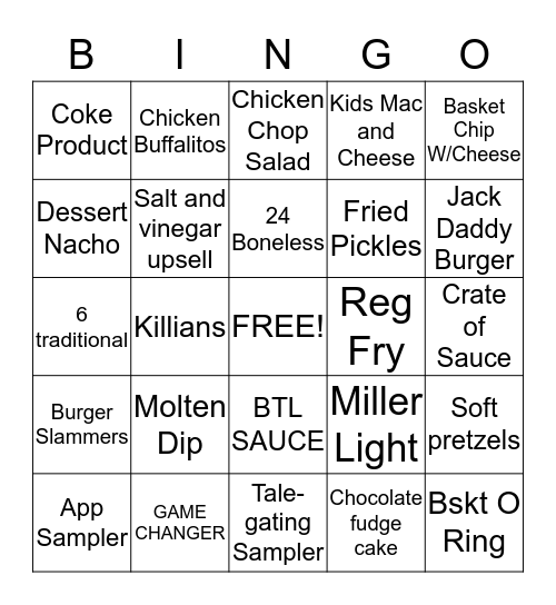Server BINGO Card