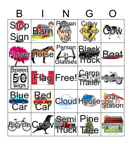 Road Trip BINGO! Bingo Card
