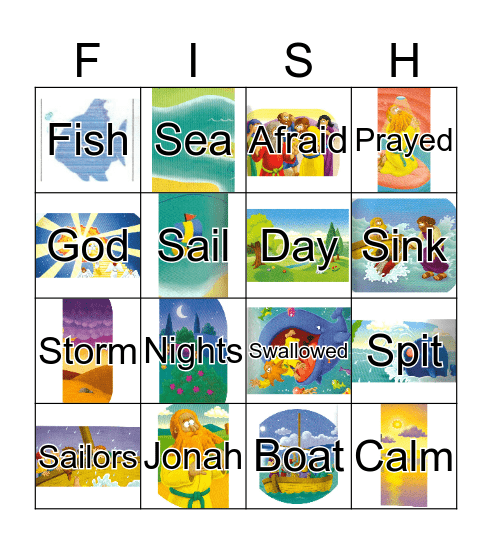 Jonah and the Big Fish Bingo Card