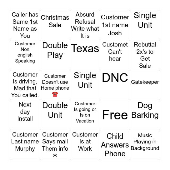 WAY'S WORLD BINGO Card