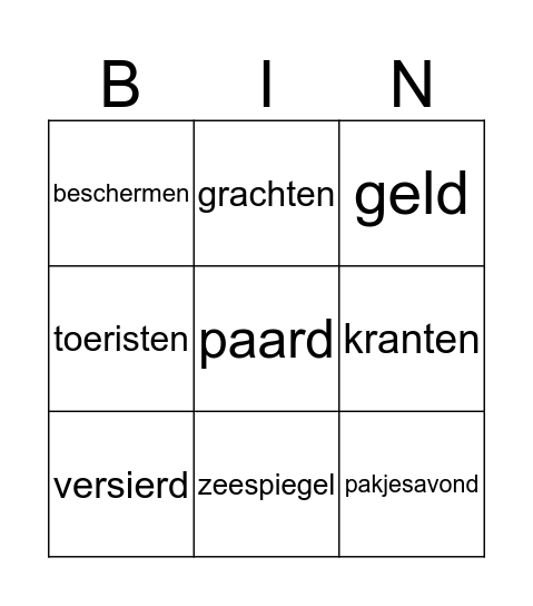 typisch Nederlands Bingo Card