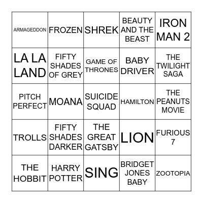 085 MOVIE SOUNDTRACKS Bingo Card
