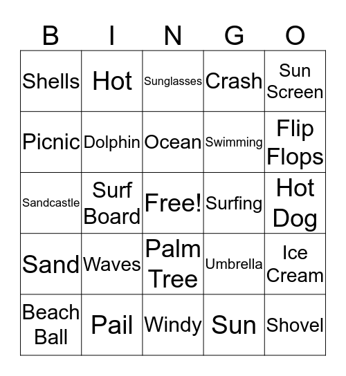 Summer Bingo Card