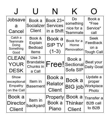 UPTOWN JUNK BINGO Card