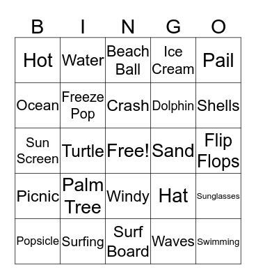 Summer Bingo Card