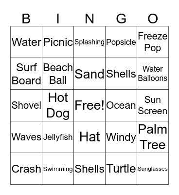 Summer Bingo Card