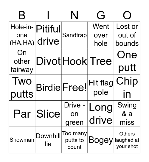 Bungling Bingo Card