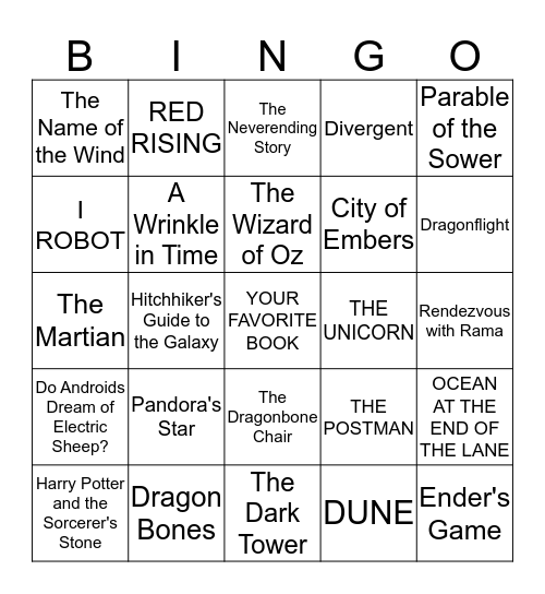 BOOK BINGO Card