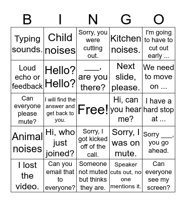 Midwest Team Call Bingo Card