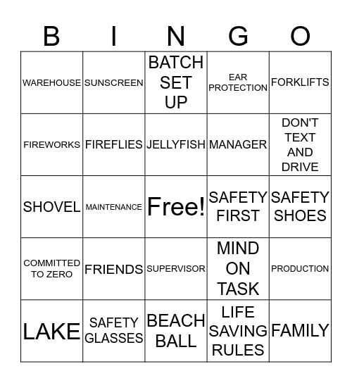 100 DAYS OF SUMMER Bingo Card