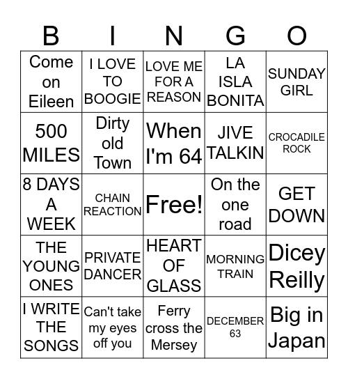 HITS 46 Bingo Card