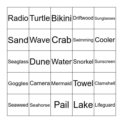 Beach Blanket Bingo Card