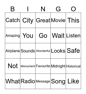 Pronunciation Bingo Card