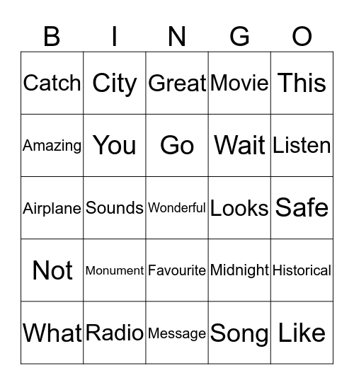 Pronunciation Bingo Card