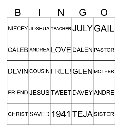 GERI'S BIRTHDAY Bingo Card